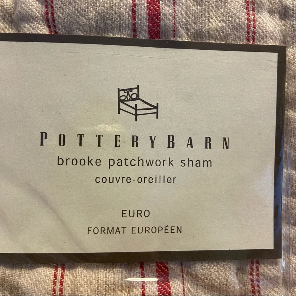 Pottery Barn Pillow Shams Brooke Patchwork Set Of 2 Linen Blend European New